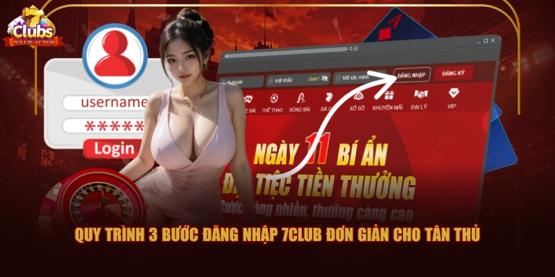 Quy trình 3 bước đăng nhập 7CLUB đơn giản cho tân thủ